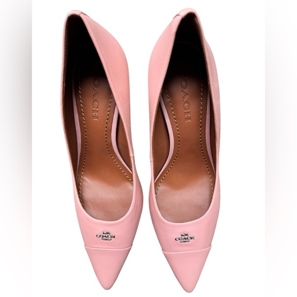 Coach Women's Blush Leather Heels - Picture 9 of 16